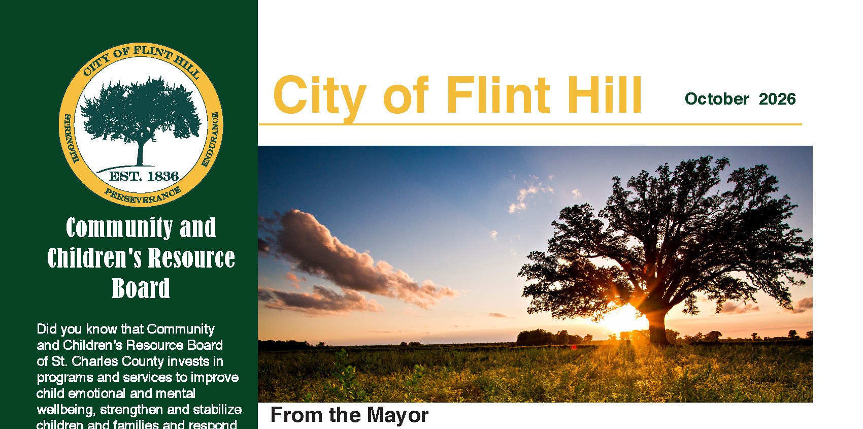 October 2026 Flint Hill Newsletter Highlights