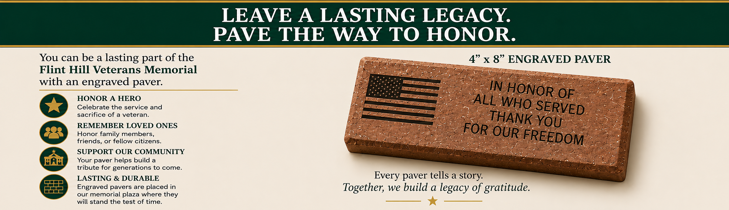 Order Flint Hill Veterans Memorial Pavers Now Available